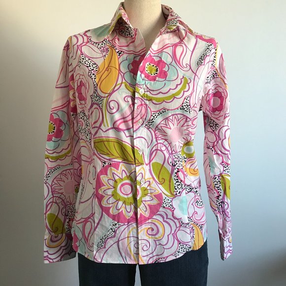 Craig Taylor - Pink & White Paisley / Floral Top - Picture 4 of 8
